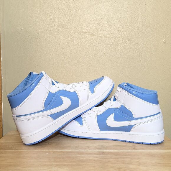 Nike Air Jordan 1 Mid SE Shoes White Legend Blue FZ2142-114 Men\'s Size 10.5